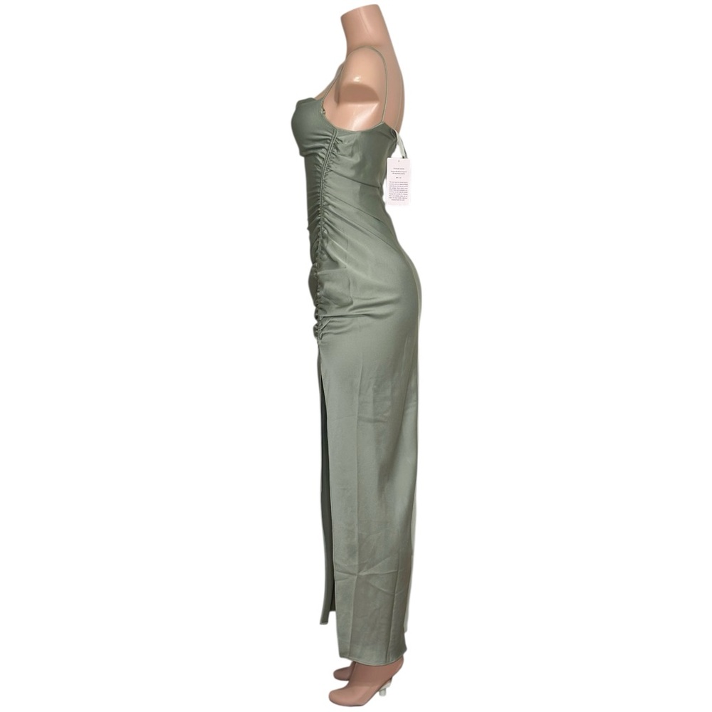 BHLDN Jennings Satin Charmeuse Gown, Moss, 0 (US) - Picture 7 of 9